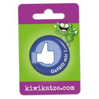 Ansteckbutton Gefällt mir! blau an Eurolochkarte